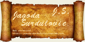 Jagoda Surdulović vizit kartica